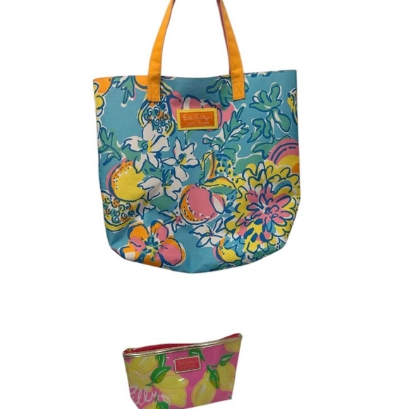 Estée Lauder Lilly Pulitzer Tote & Cosmetic Bag - Picture 1 of 3
